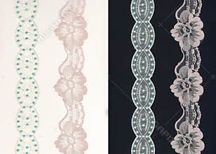 Lace borders on b/w background