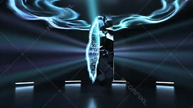 Crystal Artifact Holographic Rays