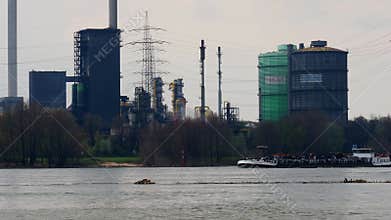 the ruhr river and industries on its coast 4k 30fps video