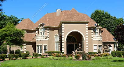 Million Dollar Tan and Stucco Upper Class Suburban Home in Germantown, Tennessee