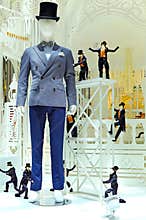 Men's clothing on display