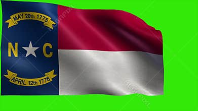 Flag of North Carolina, NC, Raleigh, Charlotte, November 21 1789, State of The United States of America, USA state - LOOP
