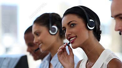 Call centre agents working in their office