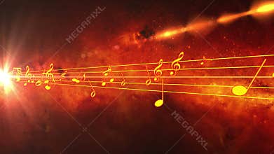 Animated background with musical notes, Music notes - LOOP