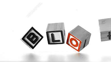 Blog spelled out in letters falling over