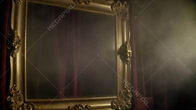 8K Haunted Realism: Cinematic loop of an antique mirror fogging up to reveal a mysterious handprint in a dark backstage