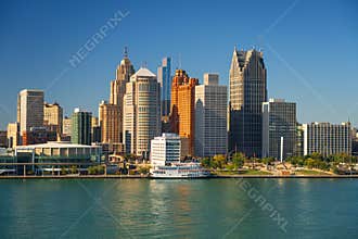 Detroit, Michigan, USA Skyline on the Detroit River