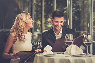 Couple in a restaurant