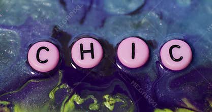 Chic word glitter paint letters splatter particle