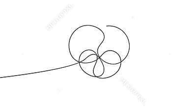 Minimal love heart one line icon animation