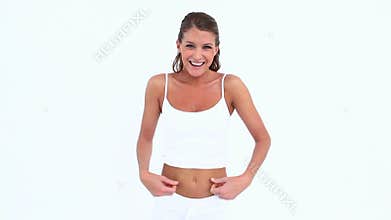 Woman having succeeded in her diet