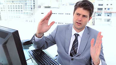Businessman in a video conference