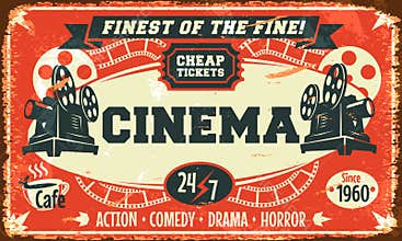 Grunge retro cinema poster