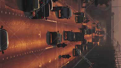 Cars traffic on a busy multi-lane road