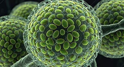 Candida Glabrata Cleistothecia - 3D Confocal Laser Scanning Microscope Render