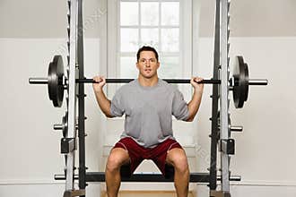 Man lifting weights