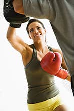 Woman punching