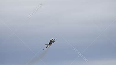 Hornet Fighter Jet Performs Aerial Maneuver
