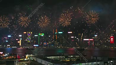 Chinese newyear fireworks in Hong Kong