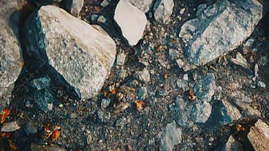 Mixed rocks and gravel creating natural stone texture