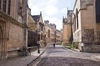 Old street in Oxford, England, UK