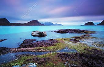 Blue lagoon in Norway - long exposure