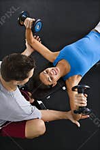 Woman lifting weights