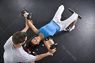 Woman lifting weights