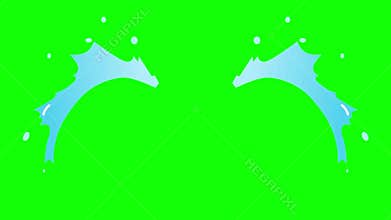 Animated Crying Anime Eyes Tear Splash on Green Screen