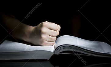 Book and fist