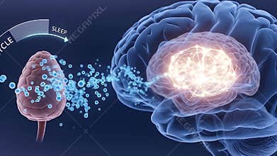 Animated Sleep Wake Cycle Showing Brain Activity and Melatonin Production