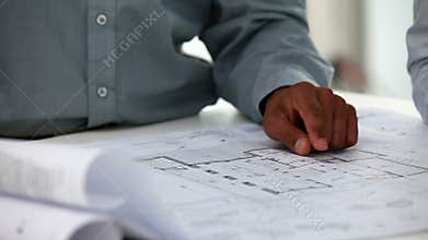 Architect shows a plan