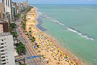 A view to the Recife city beach