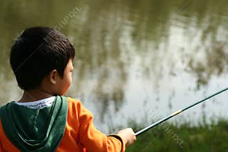 Little boy fishing