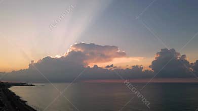 aerial hyperlapse of the spanish town of Montgat near Barcelona, in the Costa