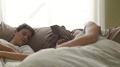 Young couple sleeping