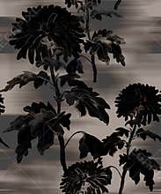 Mysterious flowers silhouettes seamless pattern in dark tones.