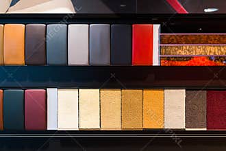 Leather and textile samples