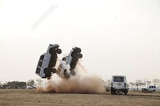 Police Cars at Bomb blast Hyderabad India