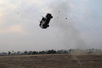 Police Car at Bomb blast Hyderabad India