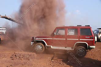 Police Car at Bomb blast Hyderabad India