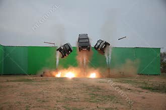 Police Car at Bomb blast Hyderabad India