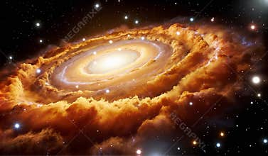 Epic Spiral Galaxy in Cosmic Majesty: Milky Way Meets Andromeda