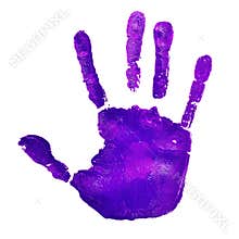 Violet handprint, depicting the idea of to stop violence against