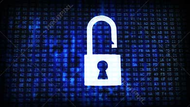 Cracked security code abstract image. Password protection conceptual footage.