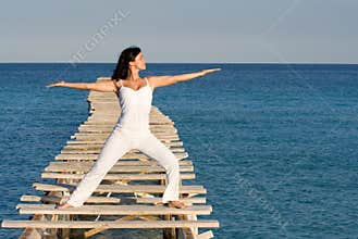 Woman , yoga or tai chi