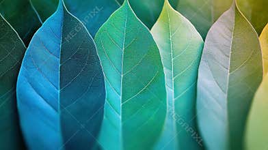Close up of Colorful Foliage Showing Shades of Green and Blue