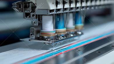 Hybrid thread tension system in action combining manual input and automatic calibration for balanced stitching precision