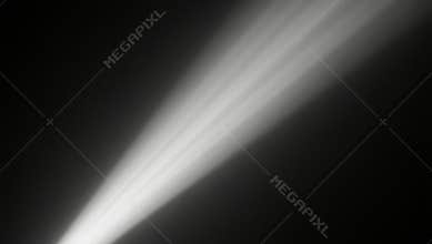 Light beam projecting intense white rays across a dark background, creating an abstract spotlight effect and representing concepts
