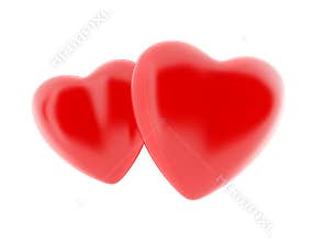Two sweet 3D hearts